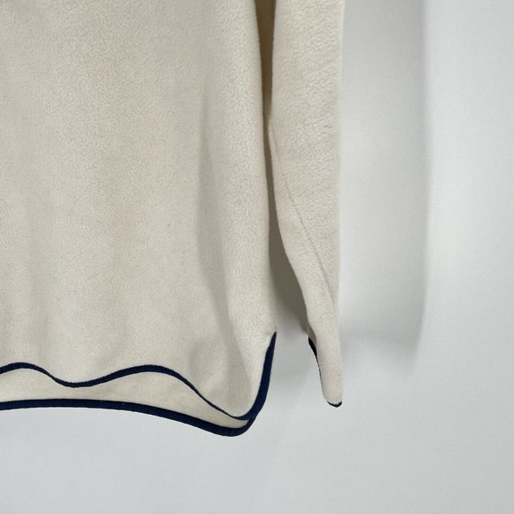 Vineyard Vines Harbor Fleece Shep 1/4 Zip Pullover White Navy Blue Sz Medium - Picture 2 of 6